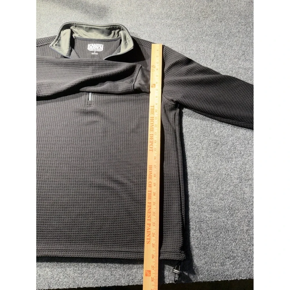 Straight Down Mens Large Gray Waffle Knit Quarter Zip Pullover Golf Fleece L